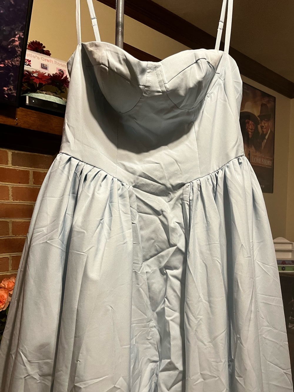 Strapless Light Blue Women’s Dress